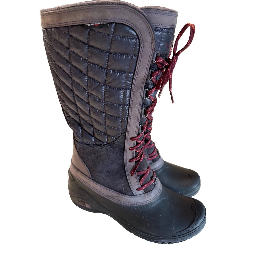The North Face Thermoball Utility Women US 11 Plum Kitten Gray Radiance Purple